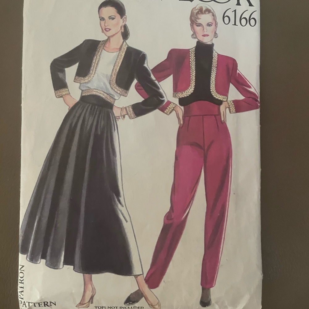 New Look; Sewing Pattern;Black and Red Women's Trousers